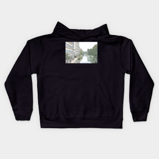 Regent's Canal towpath by Kingsland Basin, London, UK Kids Hoodie